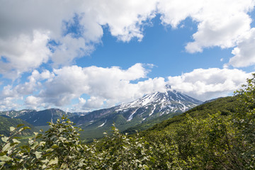 Vilyuchinsky volcano, Kamchatka peninsula, Russia. It is located southwest of the city of Petropavlovsk-Kamchatsky behind Avacha Bay.