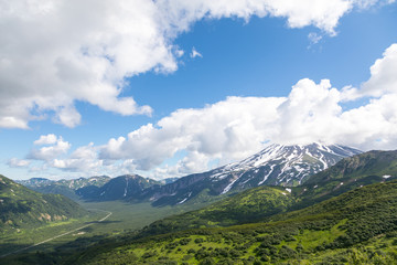 Vilyuchinsky volcano, Kamchatka peninsula, Russia. It is located southwest of the city of Petropavlovsk-Kamchatsky behind Avacha Bay.