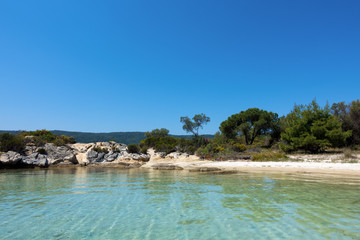 Amazing scenery by the sea in Diaporos island, Sithonia, Chalkidiki, Greece