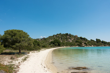 Amazing scenery by the sea in Diaporos island, Sithonia, Chalkidiki, Greece