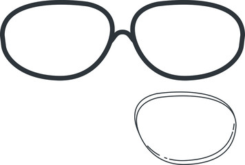 Broken glasses icon, vector illustration