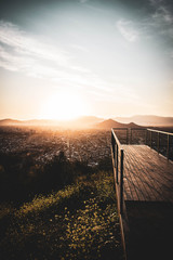 Fototapeta premium lookout point in the afternoon city