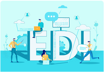 EDI Electronic Data Interchange Lettering Poster