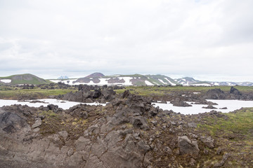 Lava fields around Gorely volcano, Kamchatka peninsula, Russia.