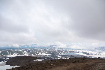 Kamchatka Peninsula, Russia. Views from the slopes of Gorely volcano.