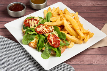 milanesa con papas fritas