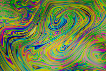 Close up soap bubble background. Psychedelic abstract background