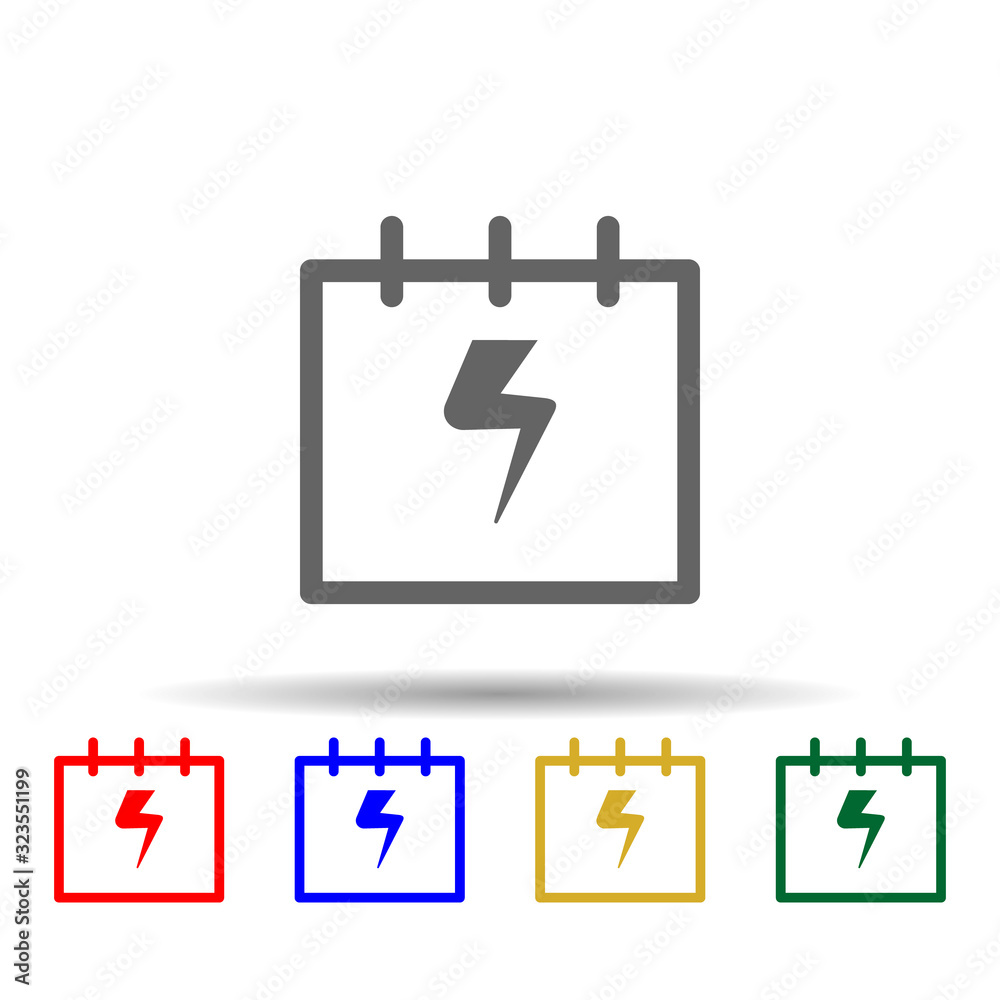 Poster calendar time deadline multi color style icon. simple thin line, outline vector of web icons for ui 