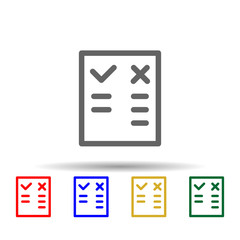 List add no multi color style icon. Simple thin line, outline vector of web icons for ui and ux, website or mobile application