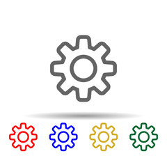Gear multi color style icon. Simple thin line, outline vector of web icons for ui and ux, website or mobile application