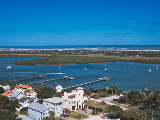 The view of the bay from the top of the lighthouse.