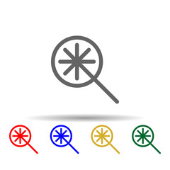 Search web multi color style icon. Simple thin line, outline vector of web icons for ui and ux, website or mobile application