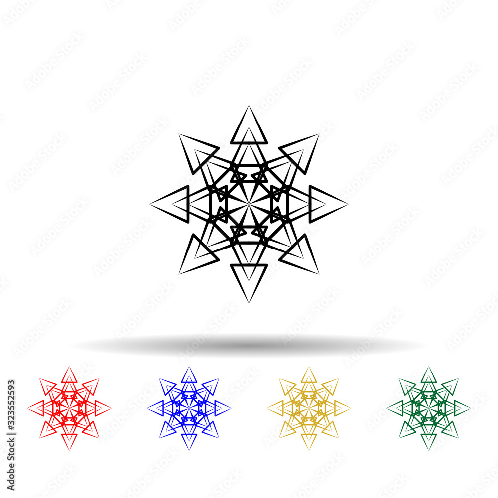 Poster snowflake multi color style icon. simple thin line, outline vector of winter icons for ui and ux, we