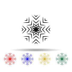 Snowflake multi color style icon. Simple thin line, outline vector of winter icons for ui and ux, website or mobile application