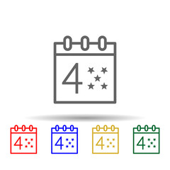 4 of july, calendar, usa multi color style icon. Simple thin line, outline vector of 4th of july icons for ui and ux, website or mobile application