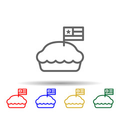 Pie, usa multi color style icon. Simple thin line, outline vector of 4th of july icons for ui and ux, website or mobile application