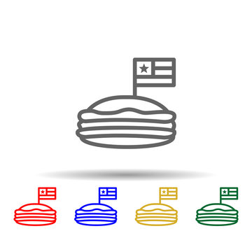 Hotdog, usa multi color style icon. Simple thin line, outline vector of 4th of july icons for ui and ux, website or mobile application