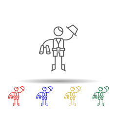 Explorer, binocular multi color style icon. Simple thin line, outline vector of Adventure icons for ui and ux, website or mobile application