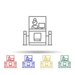 Passport, adventure multi color style icon. Simple thin line, outline vector of Adventure icons for ui and ux, website or mobile application