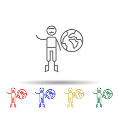 Trip, world, adventure multi color style icon. Simple thin line, outline vector of Adventure icons for ui and ux, website or mobile application
