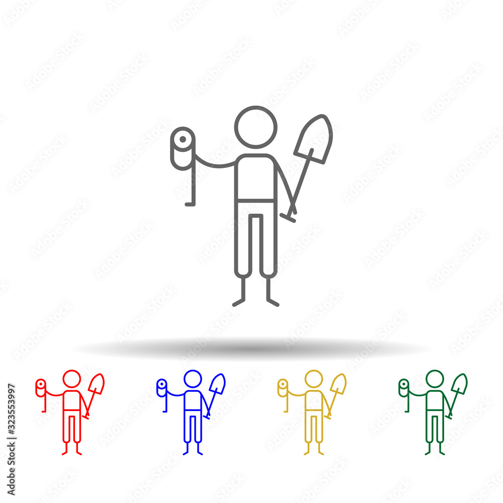 Poster constructor, adventure multi color style icon. simple thin line, outline vector of adventure icons f