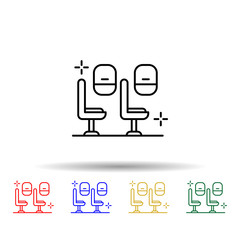 Eco class chair, airport multi color style icon. Simple thin line, outline vector of Airport icons for ui and ux, website or mobile application