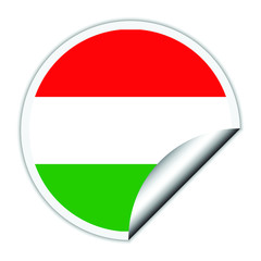 Hungary flag . sticher round  flag of Hungary - vector 