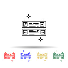 Signage, airplane, airport multi color style icon. Simple thin line, outline vector of Airport icons for ui and ux, website or mobile application