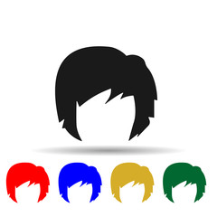hair, woman, haircut bob multi color style icon. Simple glyph, flat vector of Haircut icons for ui and ux, website or mobile application