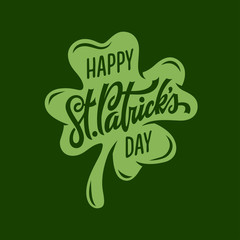 St. Patrick's day modern greeting lettering. Vector illustration.