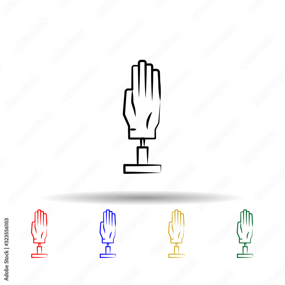 Poster electronic hand multi color style icon. simple thin line, outline vector of mad science icons for ui