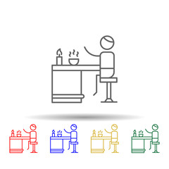 Dining, people, restaurant multi color style icon. Simple thin line, outline vector of Restaurant icons for ui and ux, website or mobile application