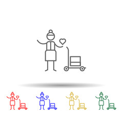 Produce, man, restaurant multi color style icon. Simple thin line, outline vector of Restaurant icons for ui and ux, website or mobile application