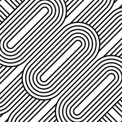 Black and white geometric impossible pattern background. Abstract line art. Vector for greeting cards, cover, flyer, wallpaper, fabric print, design creative object. Ornament design, repeating tiles