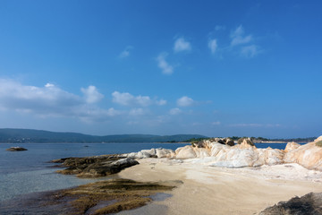 Amazing scenery by the sea in Diaporos island, Sithonia, Chalkidiki, Greece