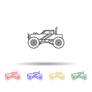Bigfoot car multi color style icon. Simple thin line, outline vector of bigfoot car icons for ui and ux, website or mobile application