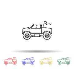 Bigfoot car multi color style icon. Simple thin line, outline vector of bigfoot car icons for ui and ux, website or mobile application © gunayaliyeva