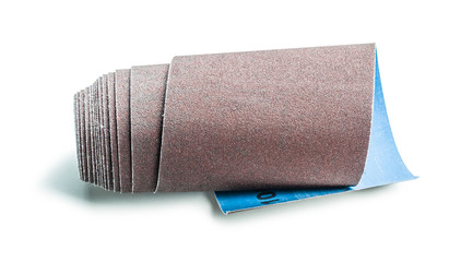 roll of sand aper isolated on white background