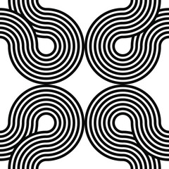 Black and white geometric impossible pattern background. Abstract line art. Vector for greeting cards, cover, flyer, wallpaper, fabric print, design creative object. Ornament design, repeating tiles