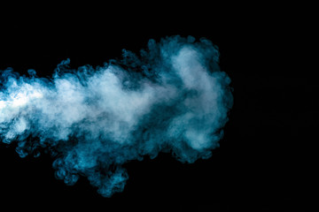 Blue-white moving smoke texture on a black background.
