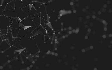 Abstract background. Molecules technology with polygonal shapes, connecting dots and lines....