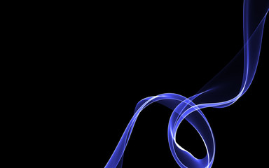 Dark abstract background with a glowing abstract waves