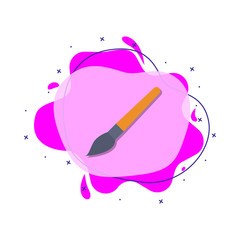 Paint brush colored icon. Simple color vector of education icons for ui and ux, website or mobile application