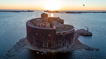 "Plague" fort in the fairway of the Gulf of Finland.