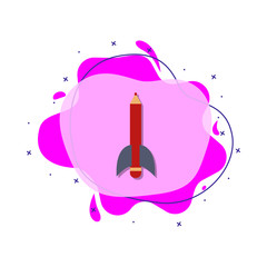Pencil rocket colored icon. Simple color vector of education icons for ui and ux, website or mobile application