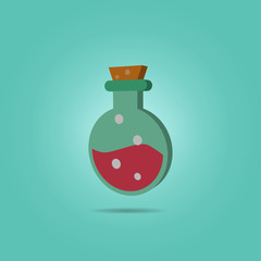 Capsule with liquid isometric icon. Simple color vector of science icons for ui and ux, website or mobile application