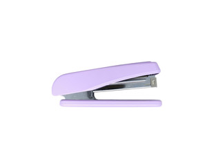 Single stapler isolated on white background. A new purple stapler without shadow