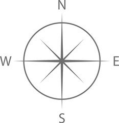 Compass sign. Navigation symbol. Simple design on white background. Vector illustration. EPS 10 © yan4ik