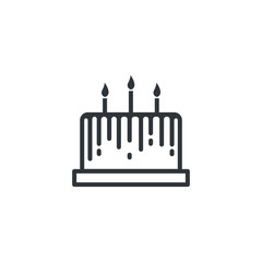 Birthday cake icon design line style. Vector illustration