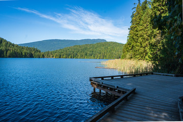 View across Sasamat Lake from Boardwalk